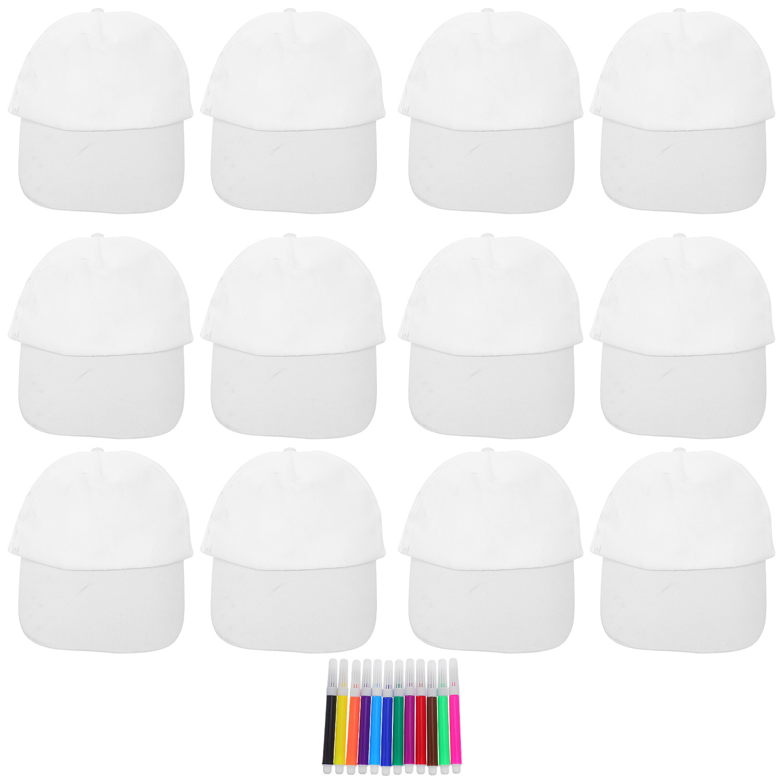 Art Craft Toddlers - 1Set Kids White Baseball Caps Plain
