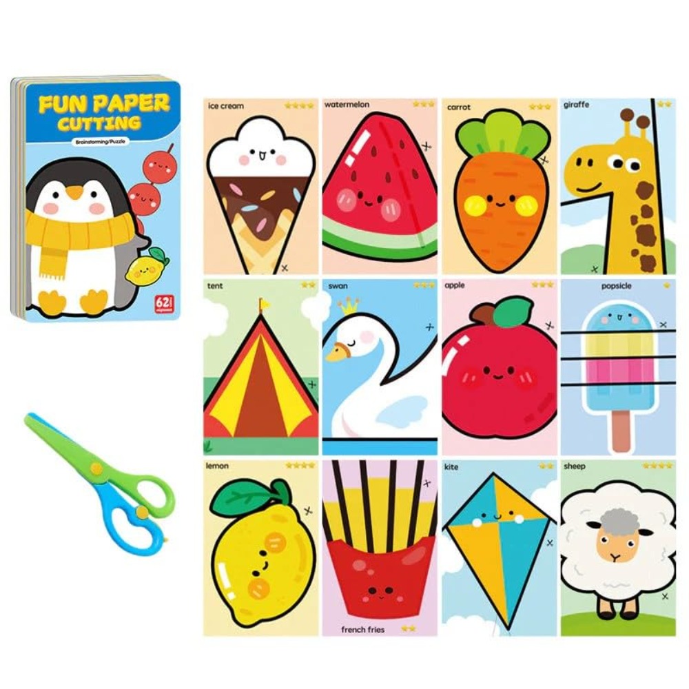 Art Craft For Preschool - Safety Children Paper Cuttings Kits with