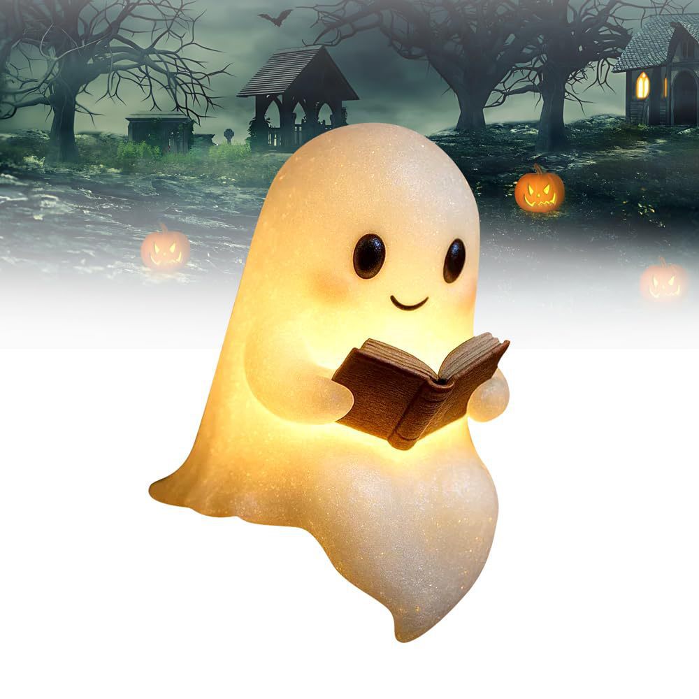 Art Craft Books - New Cute Ghost Reading Book Lamp