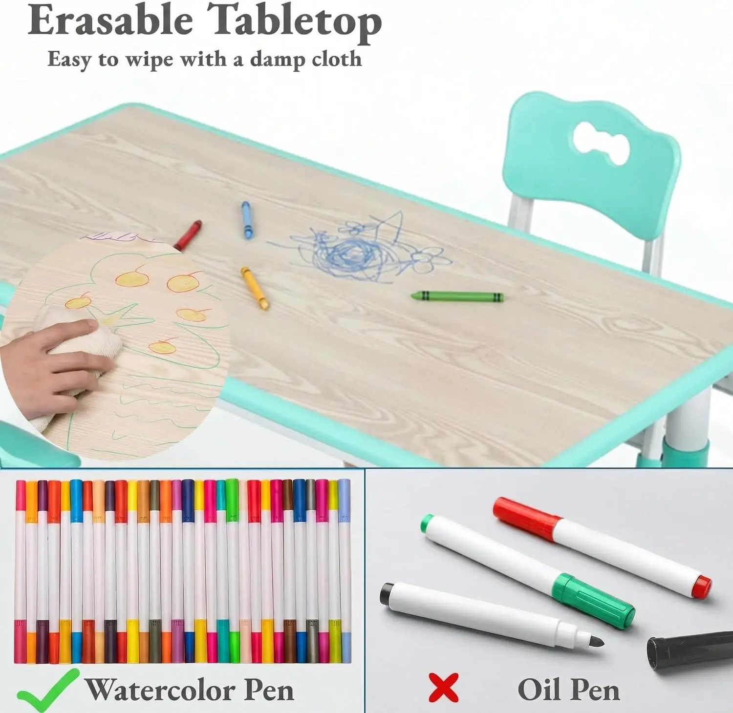 Kids Table and 6 Chairs Set, H - Art Craft For Preschool review and price
