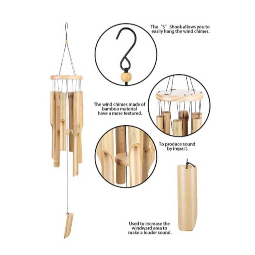 Retro 6 Tubes Bamboo Wind Chim - Art Craft Youtube review and price