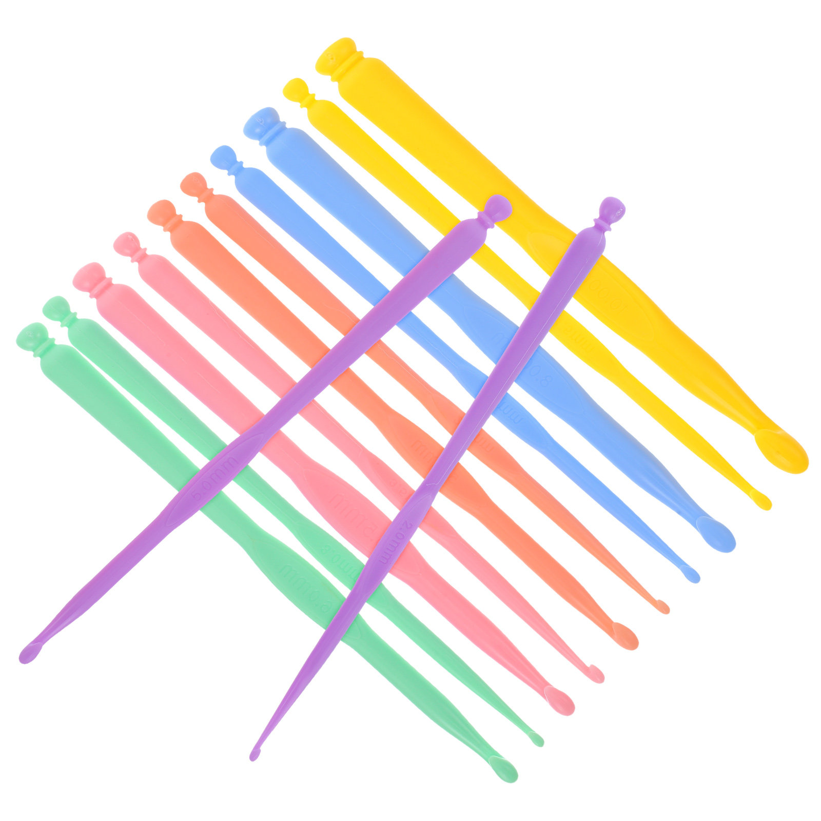 12Pcs Rainbow Plastic Crochet  - Crochet Hook Set review and price