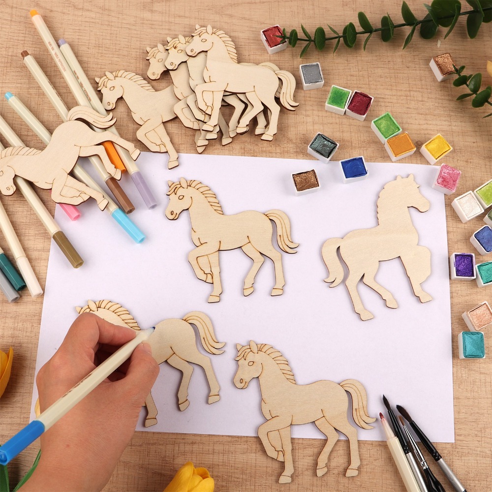 24Pcs Unfinished Horse Wooden  - Art Craft Horse review and price