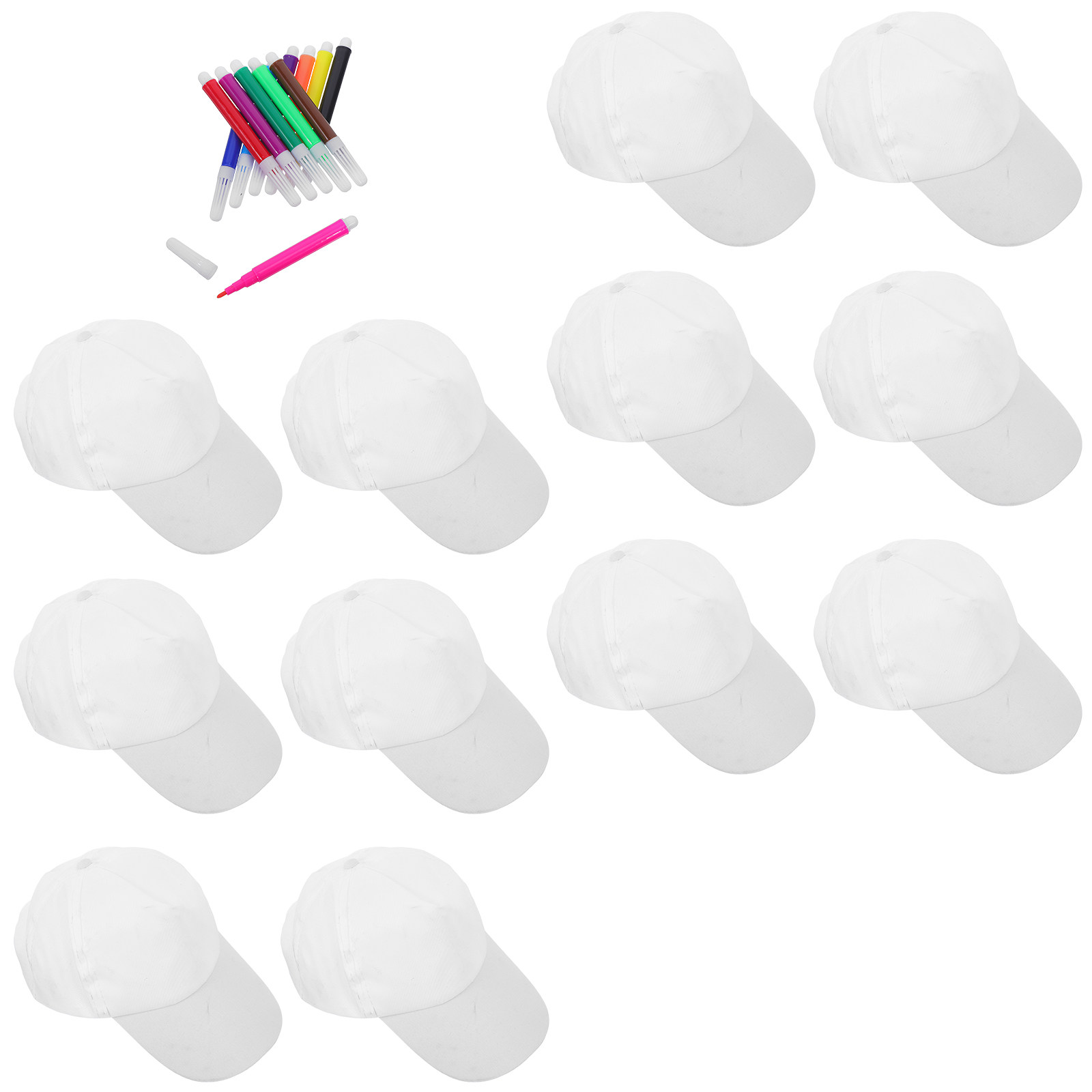 1Set Kids White Baseball Caps  - Art Craft Toddlers review and price