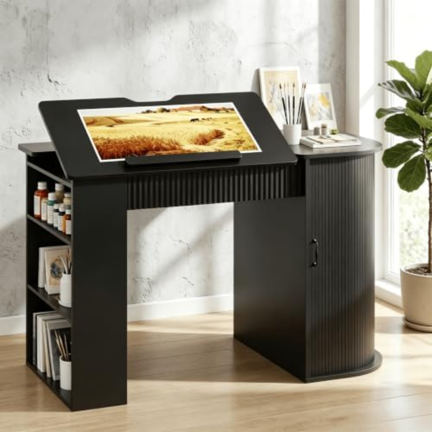 Drafting Table with Storage Ca - Art Craft Usa review and price