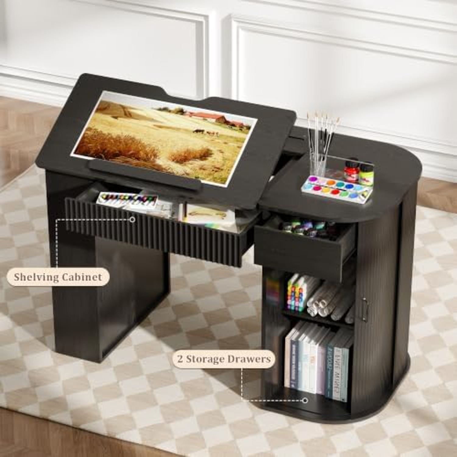 Drafting Table with Storage Ca - Art Craft Usa review and price