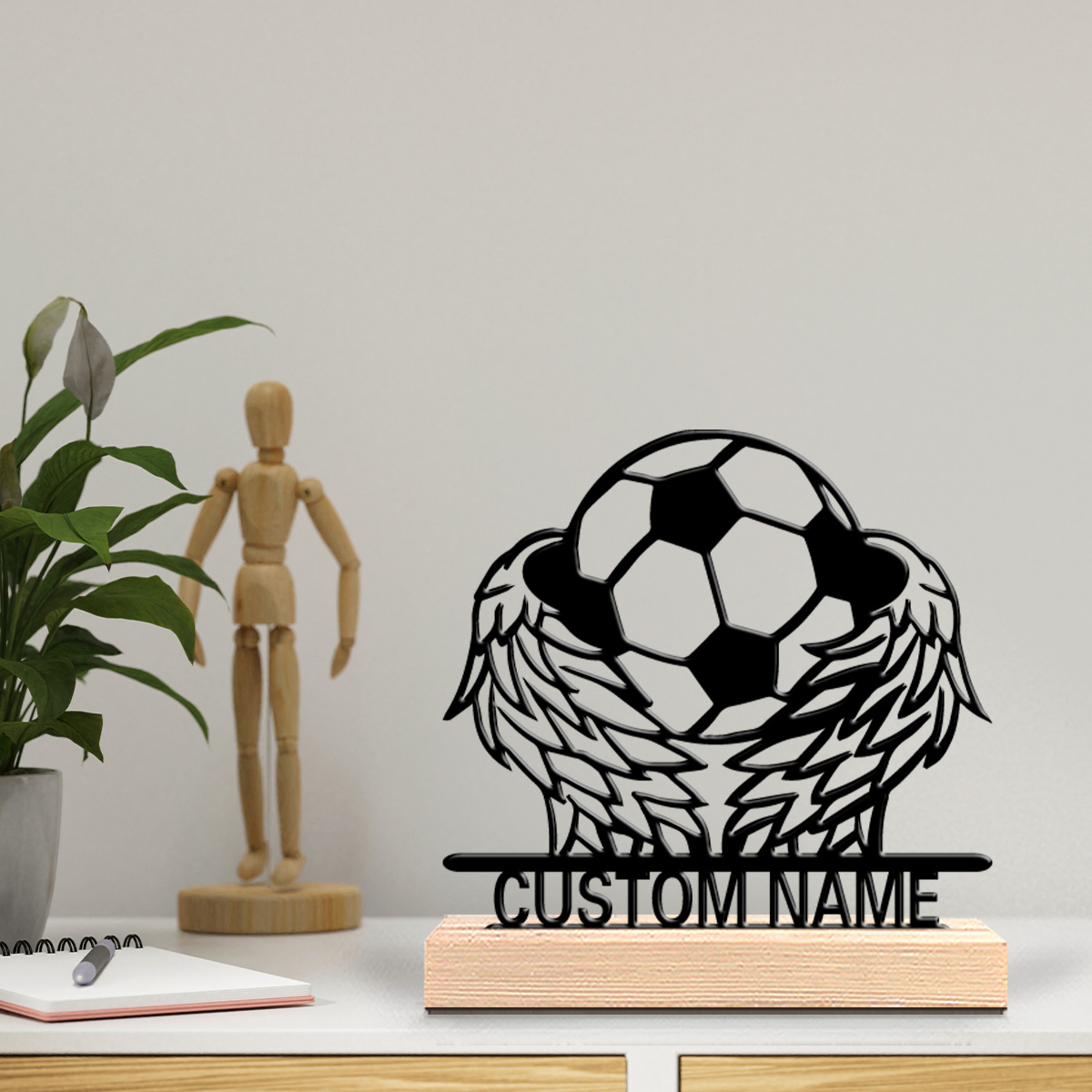 1pc Wing Soccer Custom Text Ti - Art Y Craft review and price