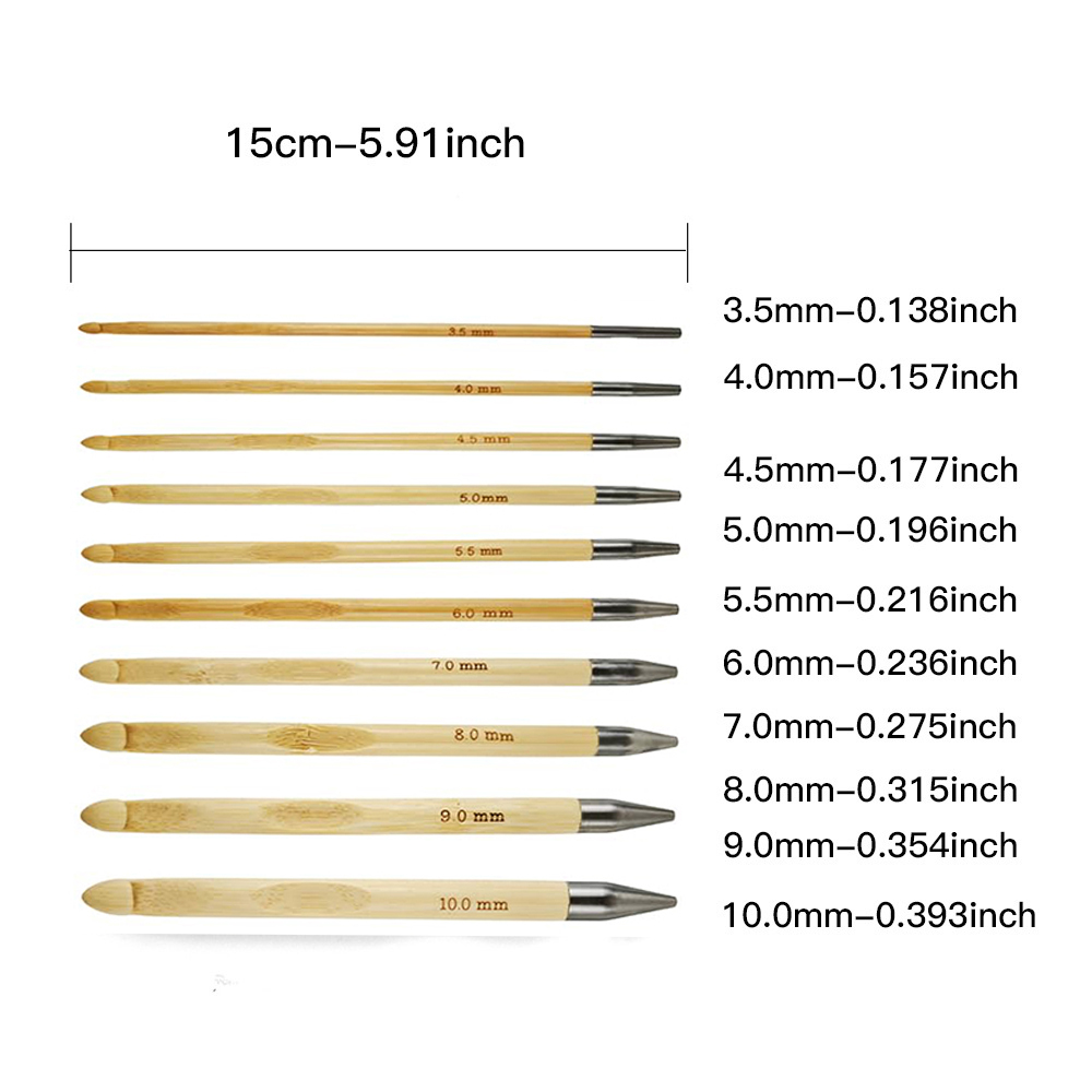 10Pcs Bamboo Interchangeable A - Crochet Hook Set review and price