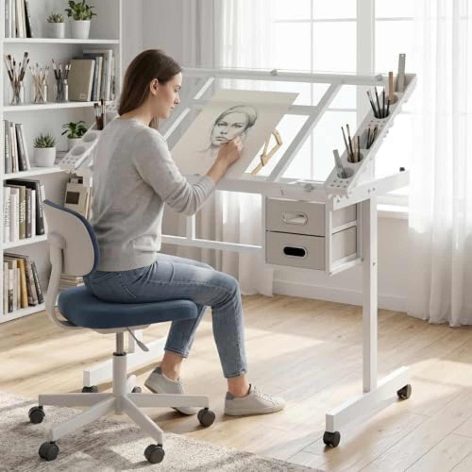 Rolling Drafting Table Desk, P - Art Craft Usa review and price