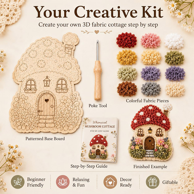 3D Mushroom House Poke Art DIY - Art Craft Usa review and price
