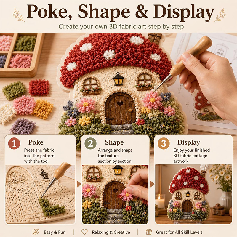 3D Mushroom House Poke Art DIY - Art Craft Usa review and price