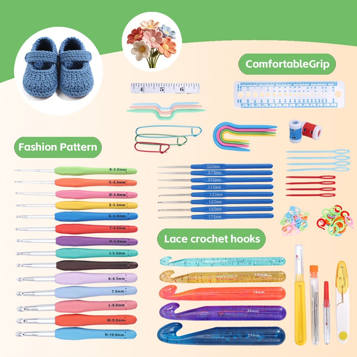 118pcs Crochet Hooks Sets, Erg - Crochet Hook Set review and price