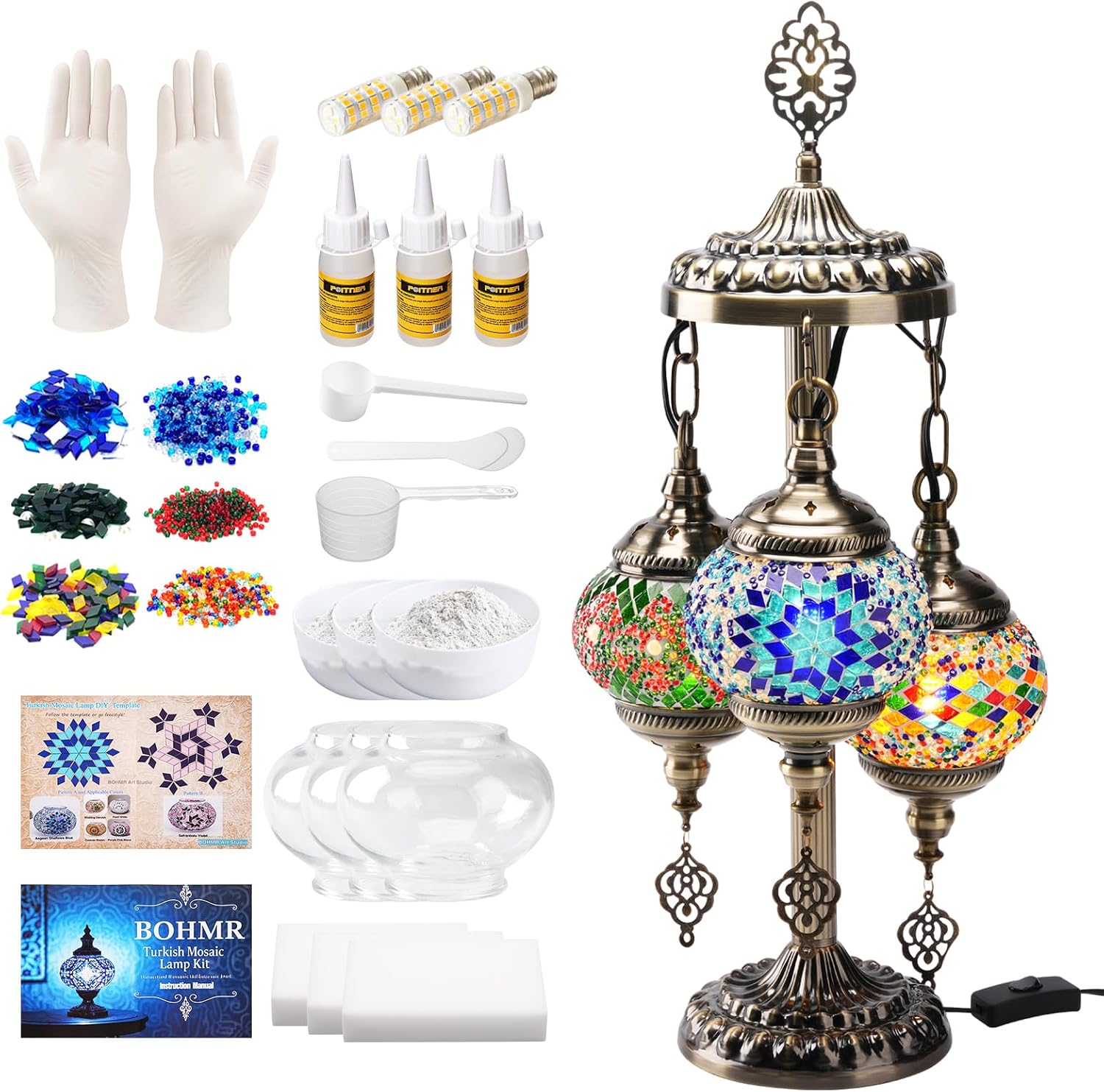 DIY 3 Globe Turkish Mosaic Lam - Art Craft Usa review and price