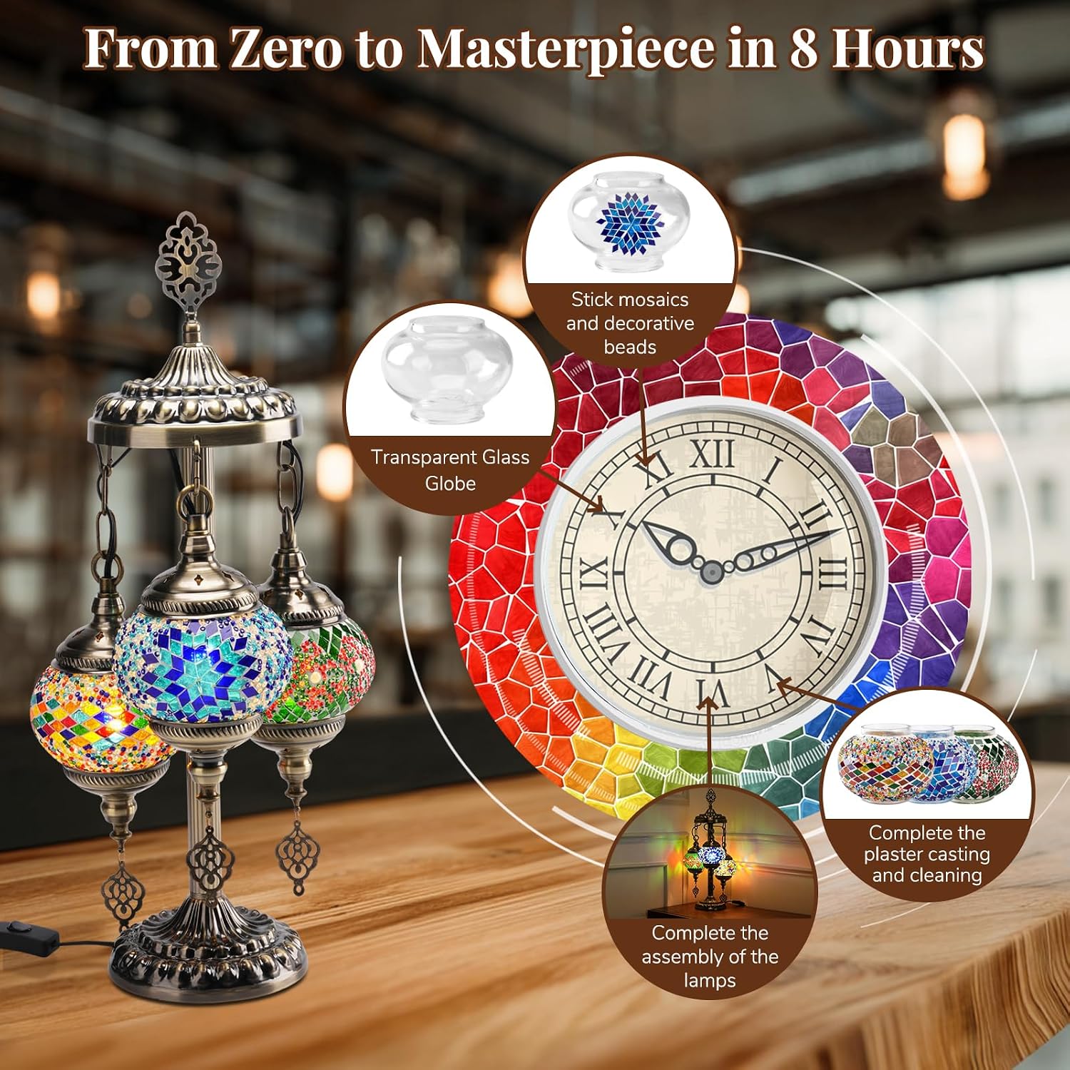DIY 3 Globe Turkish Mosaic Lam - Art Craft Usa review and price