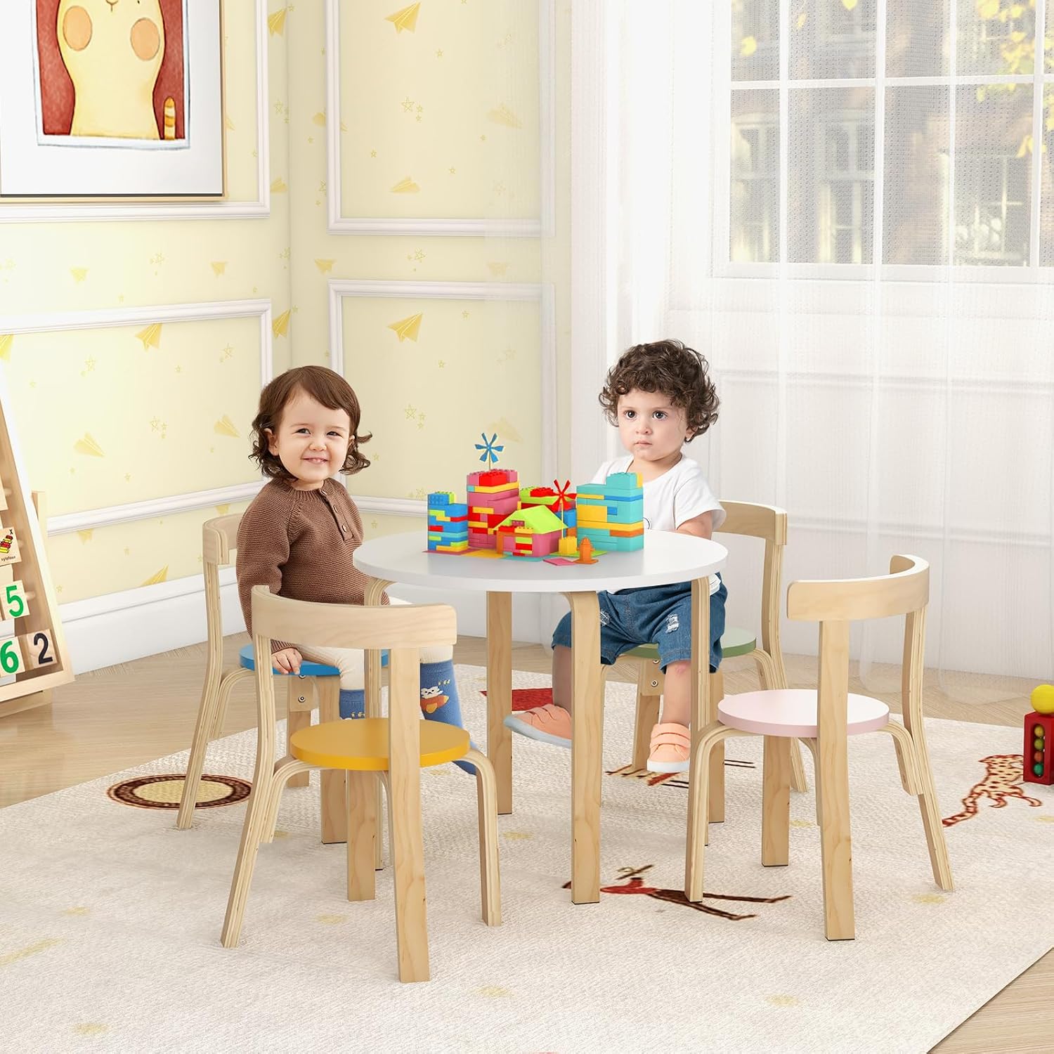 Kids Table & 4 Chairs Set, Tod - Art Craft Toddlers review and price
