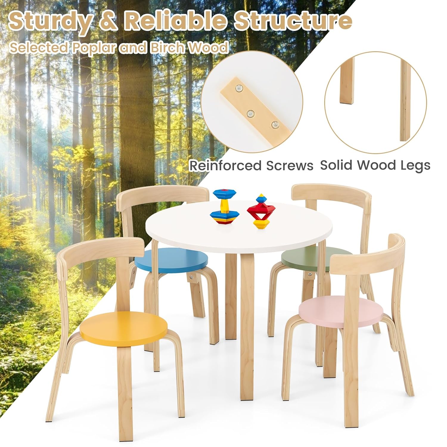 Kids Table & 4 Chairs Set, Tod - Art Craft Toddlers review and price