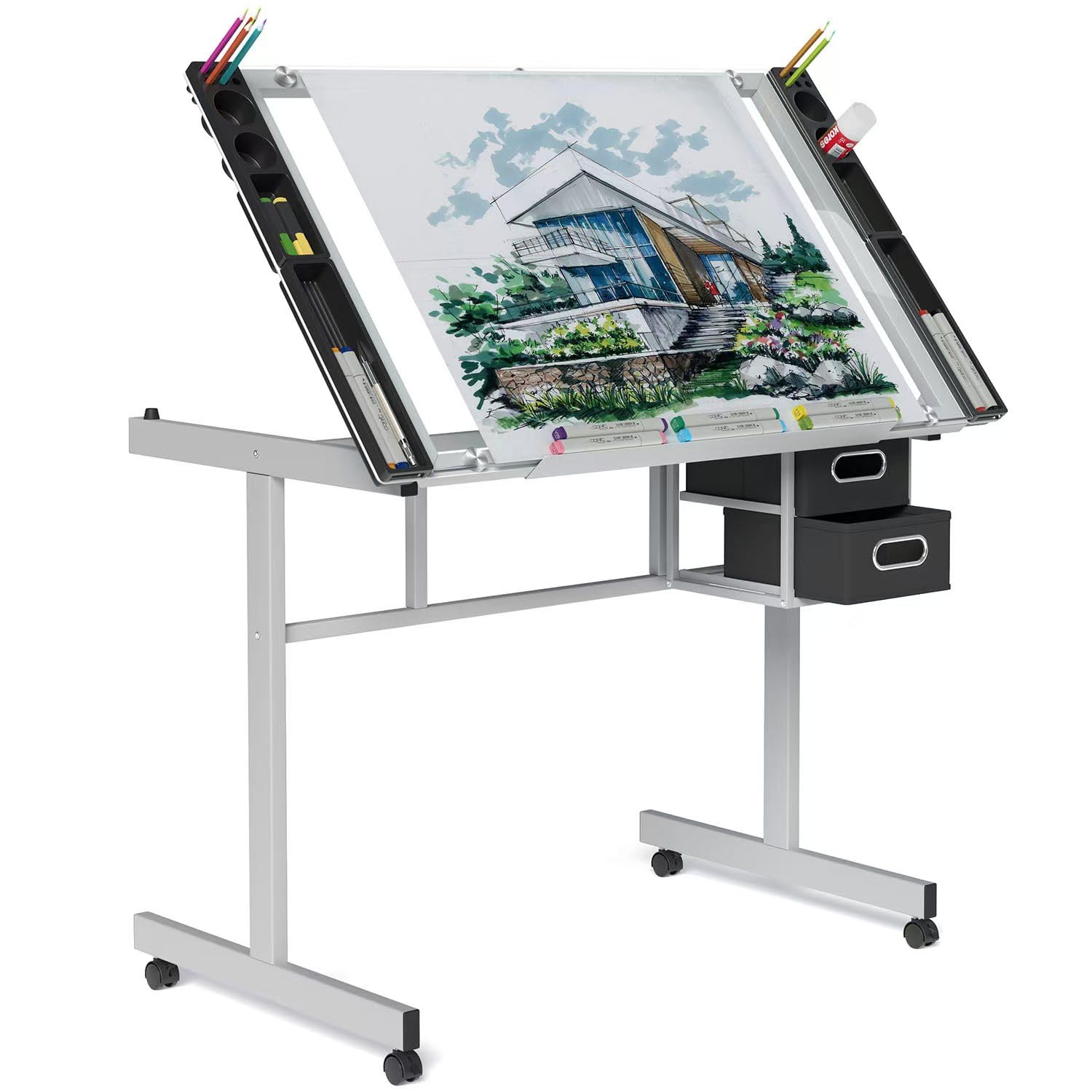 Adjustable Drafting Table with - Art Craft Usa review and price
