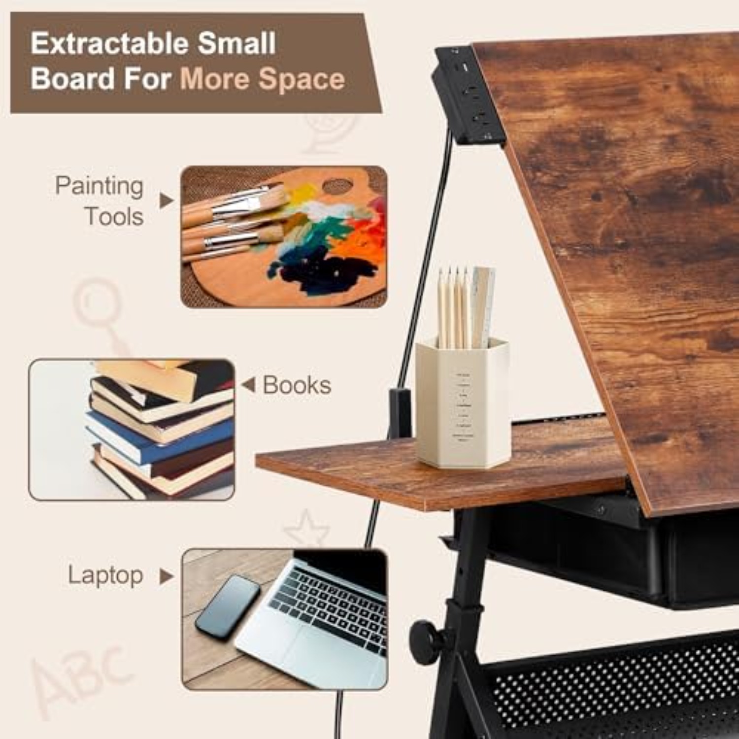 Adjustable Drafting Table with - Art Craft Usa review and price