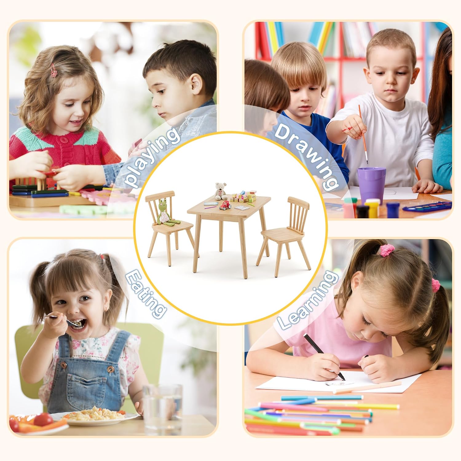 Kids Table & Chair Set Rubberw - Art Craft Toddlers review and price