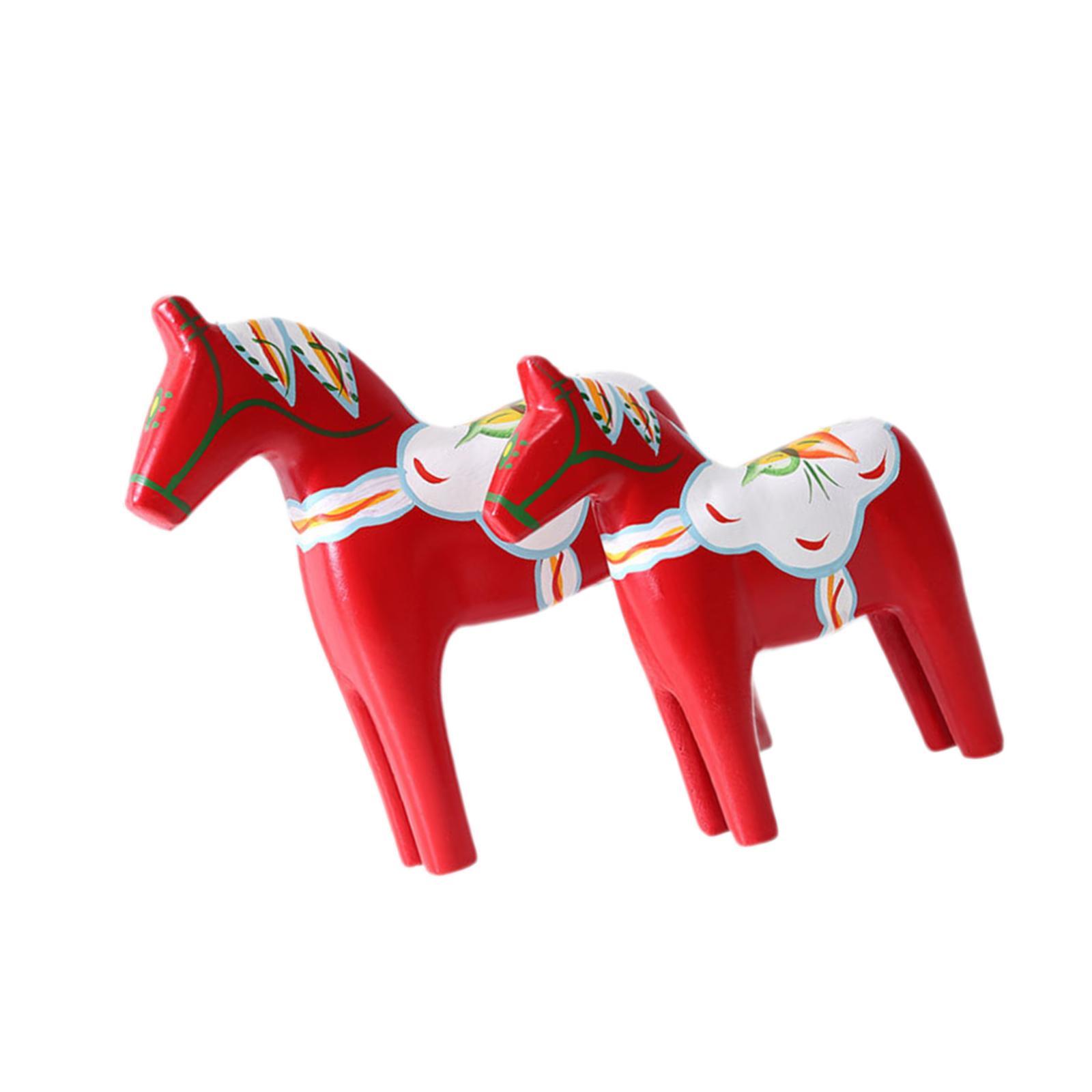 2Pcs Dala Horse Figurine Red C - Art Craft Horse review and price