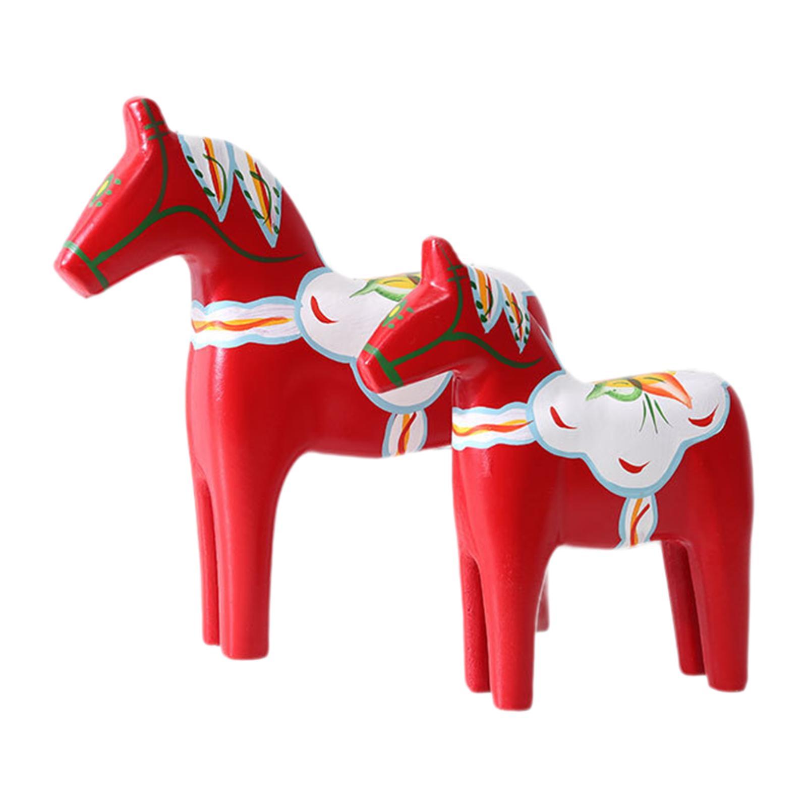 2Pcs Dala Horse Figurine Red C - Art Craft Horse review and price