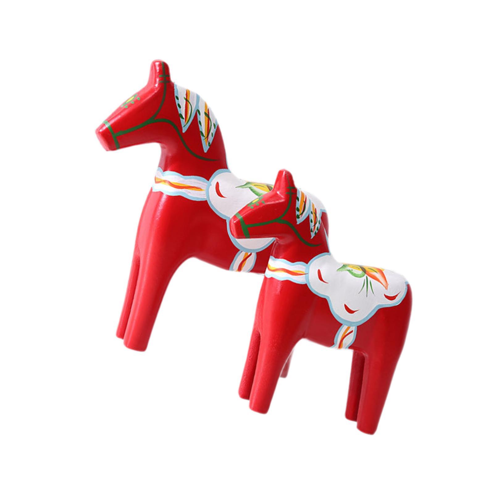 2Pcs Dala Horse Figurine Red C - Art Craft Horse review and price