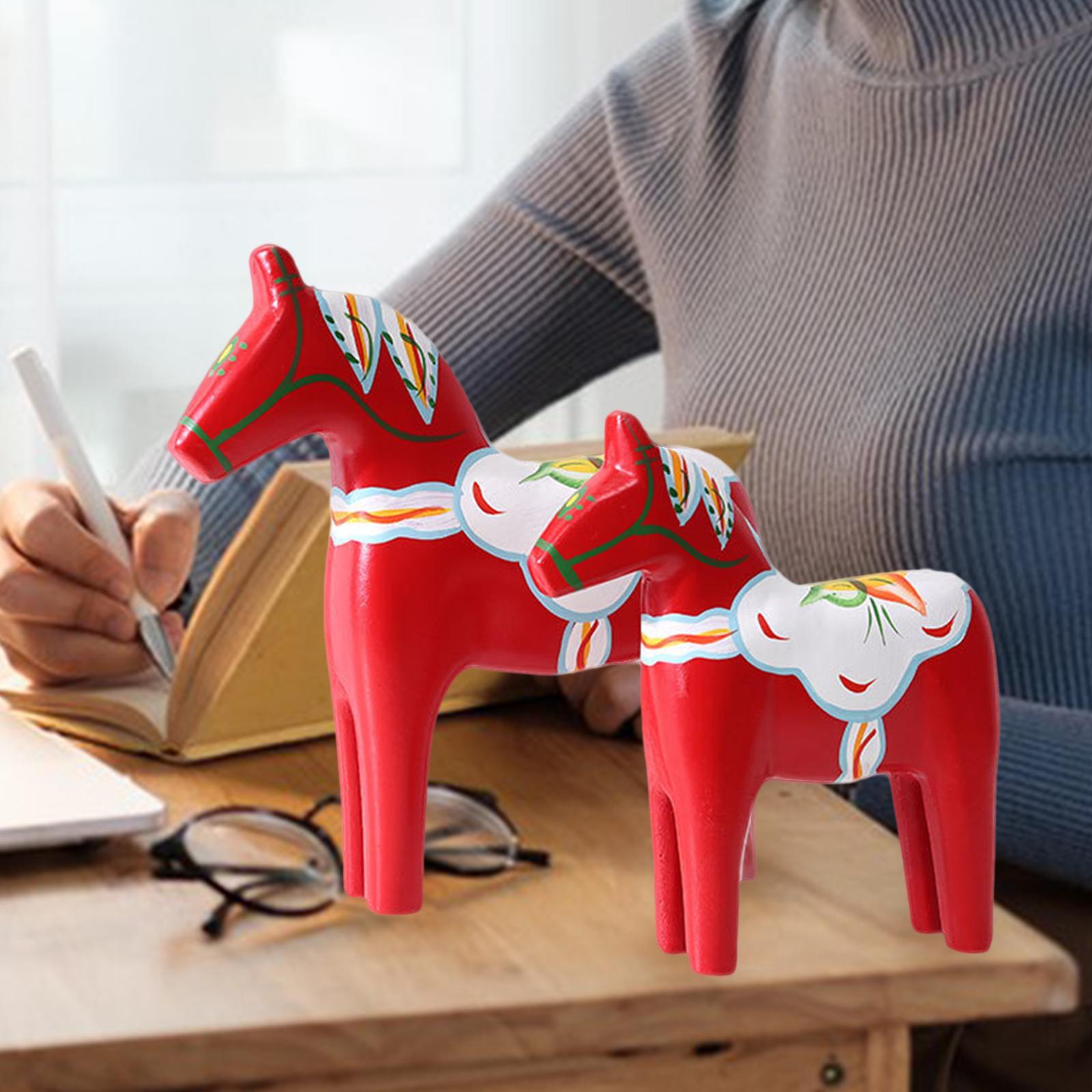 2Pcs Dala Horse Figurine Red C - Art Craft Horse review and price